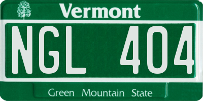 VT license plate NGL404