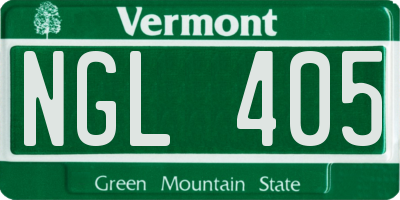 VT license plate NGL405