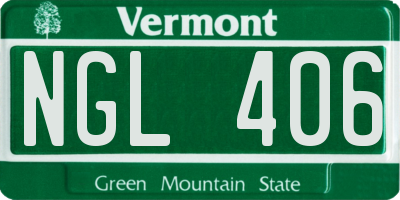 VT license plate NGL406