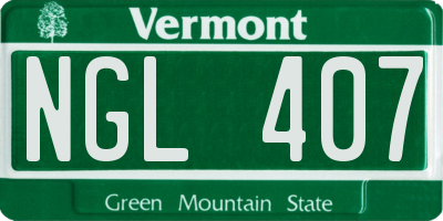 VT license plate NGL407