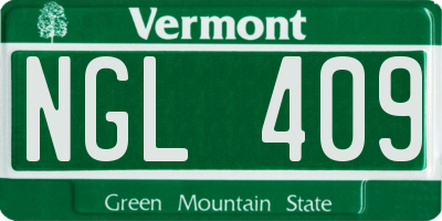 VT license plate NGL409