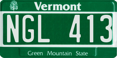 VT license plate NGL413
