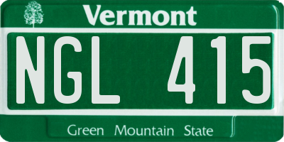 VT license plate NGL415