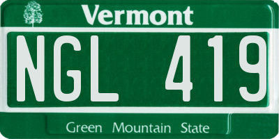 VT license plate NGL419