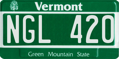 VT license plate NGL420