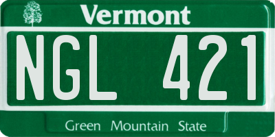 VT license plate NGL421