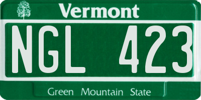 VT license plate NGL423