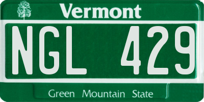 VT license plate NGL429