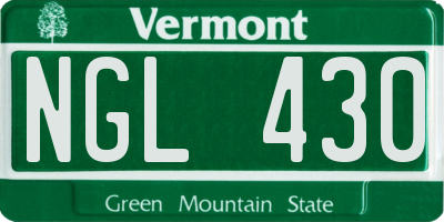 VT license plate NGL430