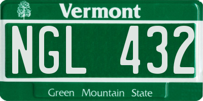 VT license plate NGL432