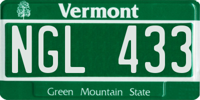 VT license plate NGL433