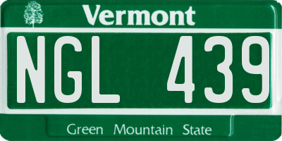 VT license plate NGL439