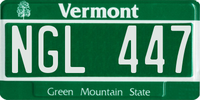 VT license plate NGL447