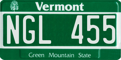 VT license plate NGL455