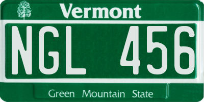 VT license plate NGL456