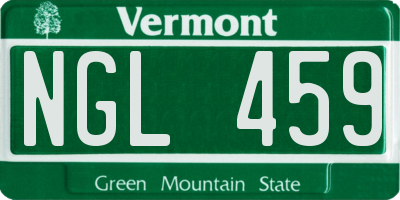 VT license plate NGL459