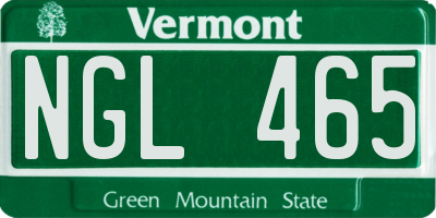 VT license plate NGL465
