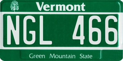 VT license plate NGL466