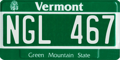 VT license plate NGL467