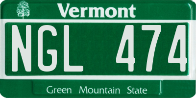 VT license plate NGL474