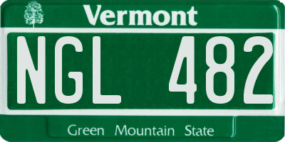 VT license plate NGL482