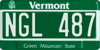 VT license plate NGL487