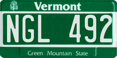 VT license plate NGL492