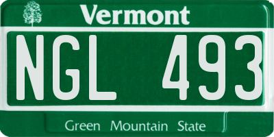 VT license plate NGL493