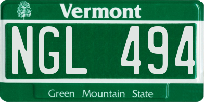 VT license plate NGL494