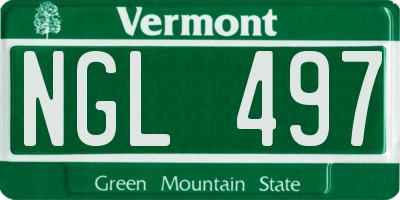 VT license plate NGL497