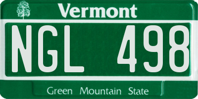 VT license plate NGL498