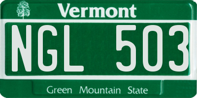 VT license plate NGL503