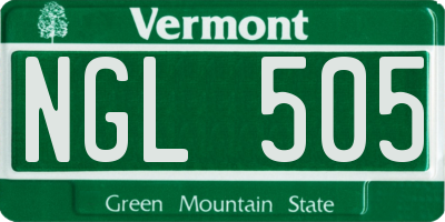 VT license plate NGL505