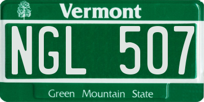 VT license plate NGL507