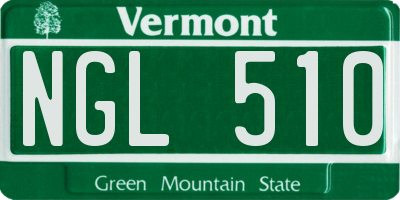 VT license plate NGL510