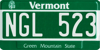 VT license plate NGL523