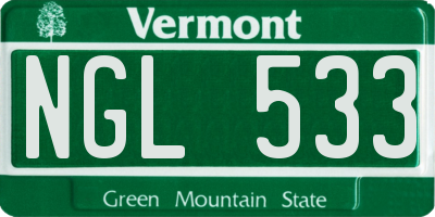 VT license plate NGL533