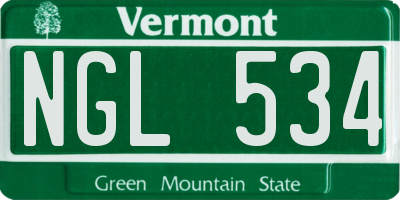 VT license plate NGL534