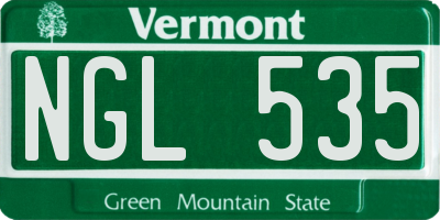VT license plate NGL535