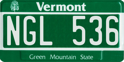 VT license plate NGL536