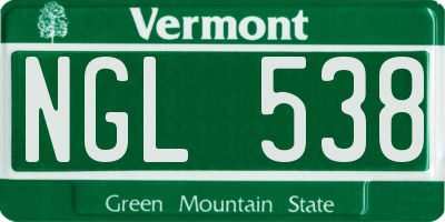 VT license plate NGL538
