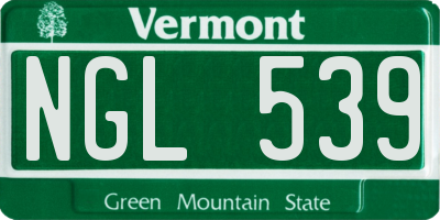 VT license plate NGL539