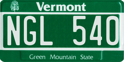 VT license plate NGL540