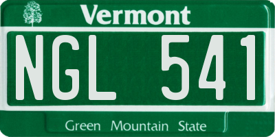 VT license plate NGL541