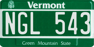 VT license plate NGL543
