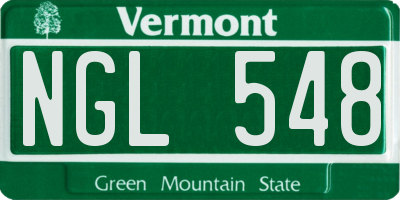 VT license plate NGL548