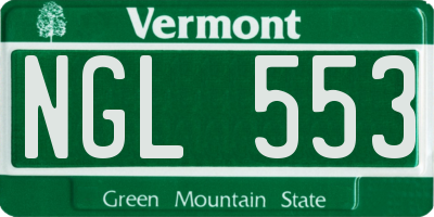VT license plate NGL553