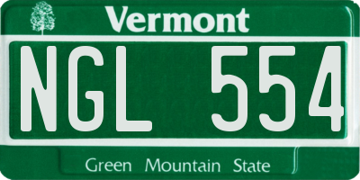 VT license plate NGL554