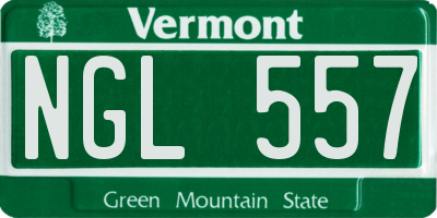 VT license plate NGL557