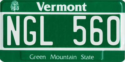 VT license plate NGL560